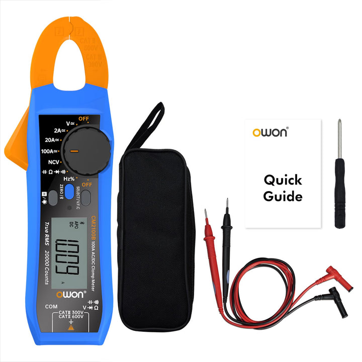 OWON CM2100B Digitales Zangenmessgerät Bluetooth Smart Electrical Tester 600V AC/DC True RMS VFC Dio