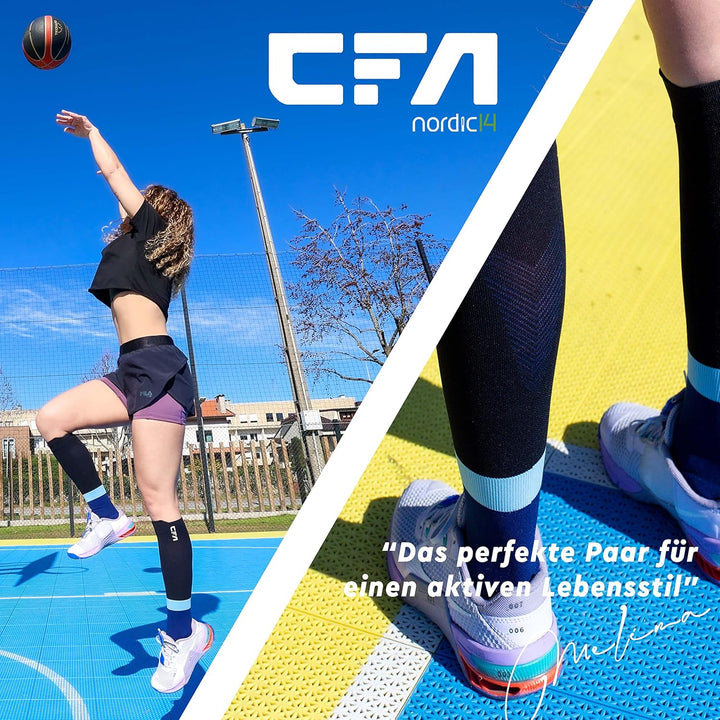 CFA V2 Kompressionsstrümpfe Damen und Herren - Ideal fürs Laufen, Fitnessstudio, Radfahren, Muskeler