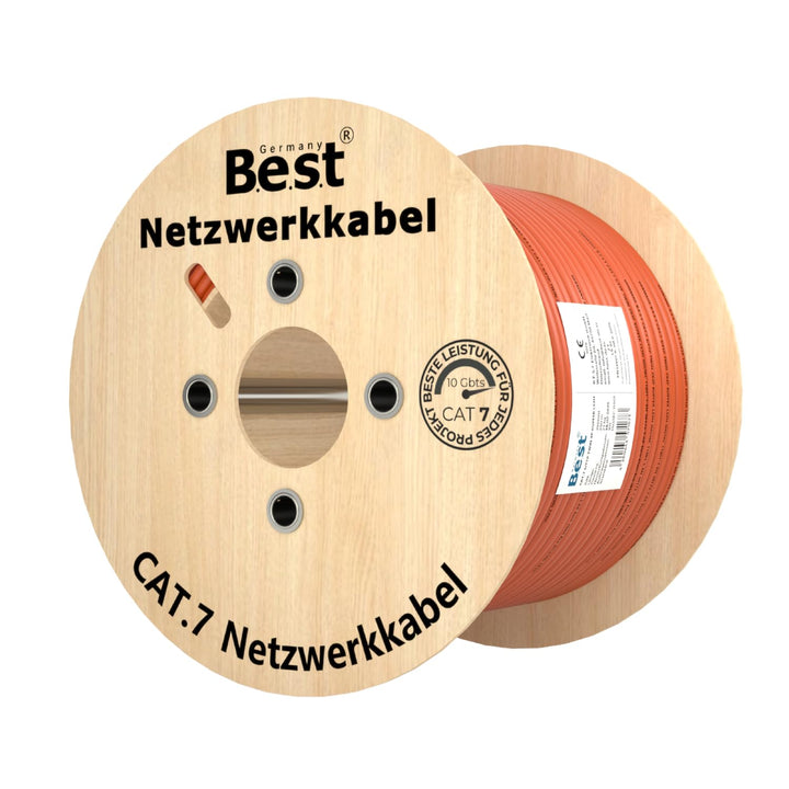 Germany B.e.s.t CAT 7 200M Duplex Netzwerkkabel Verlegekabel Kupfer LAN Kabel Ethernetkabel S/FTP 10