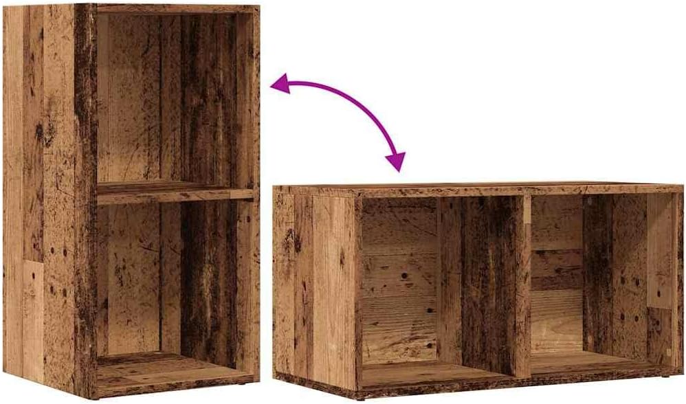 vidaXL Aufbewahrungstruhe Altholz-Optik 69,5x34x36 cm Holzwerkstoff, Aufbewahrungstruhe, Plattenspie