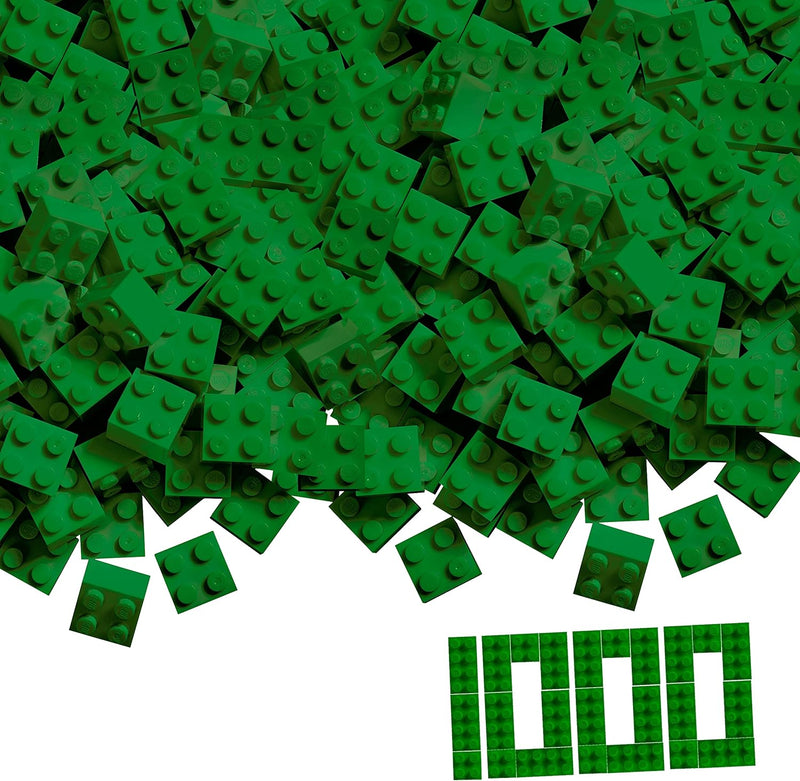 Simba 104114552 - Blox, 1000 grüne Bausteine für Kinder ab 3 Jahren, 4er Steine, im Karton, hohe Qua
