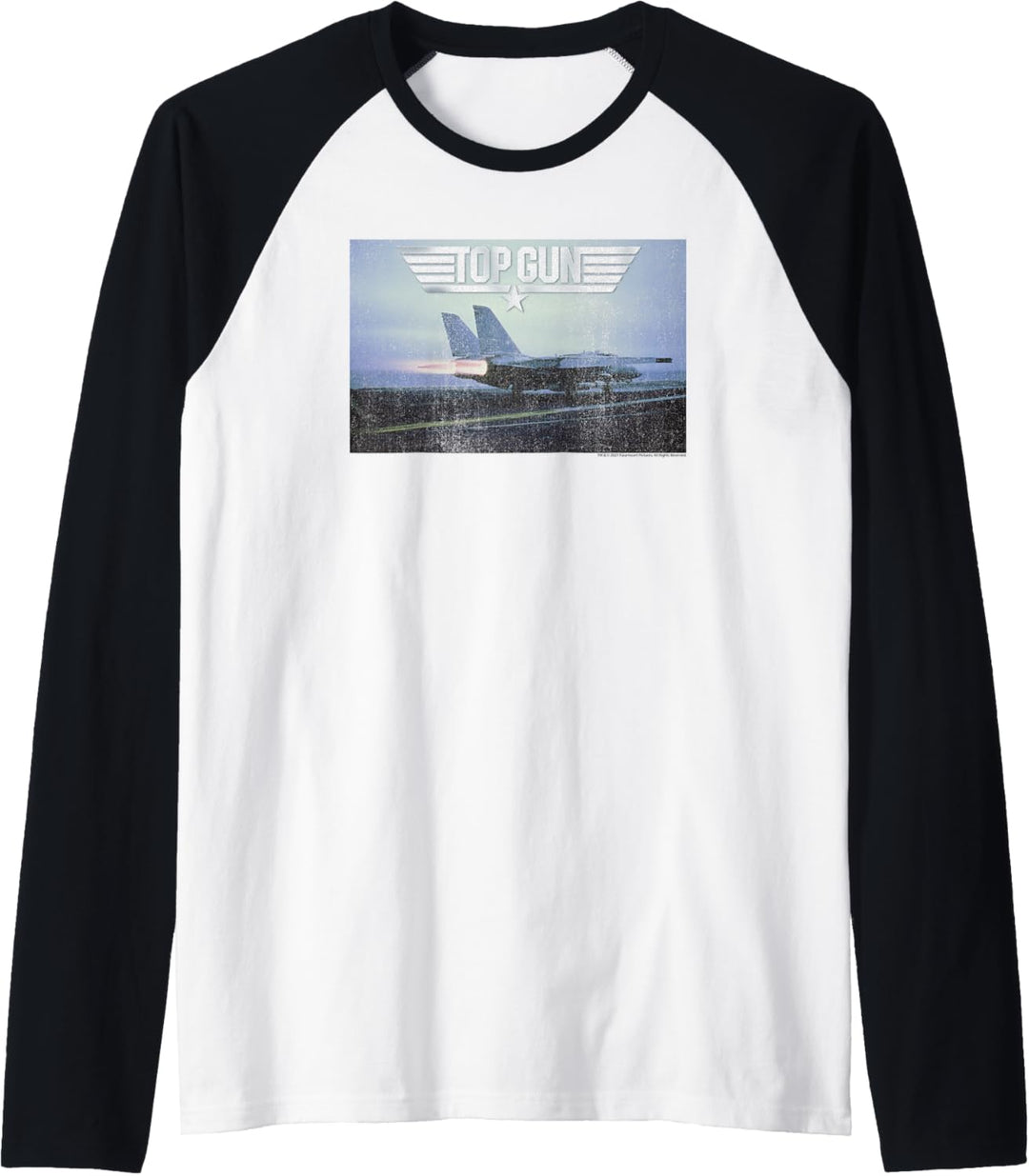 Top Gun Jet and Logo Photo Raglan