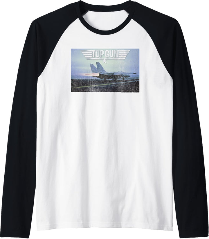 Top Gun Jet and Logo Photo Raglan