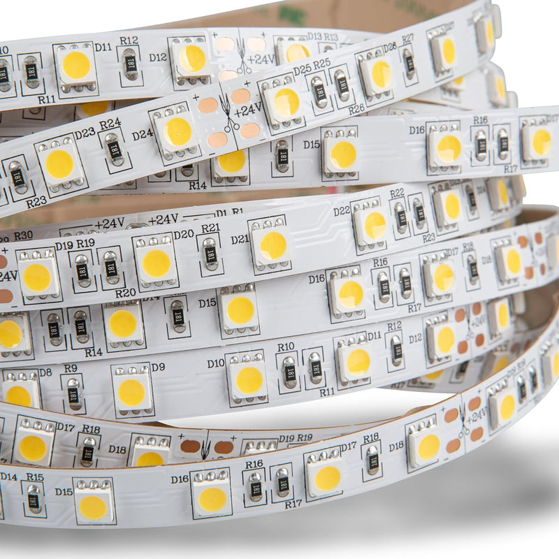 Mextronic LED Streifen LED Band LED Strip 5050 Warmweiss (2700K) 72W 500CM 24V IP20