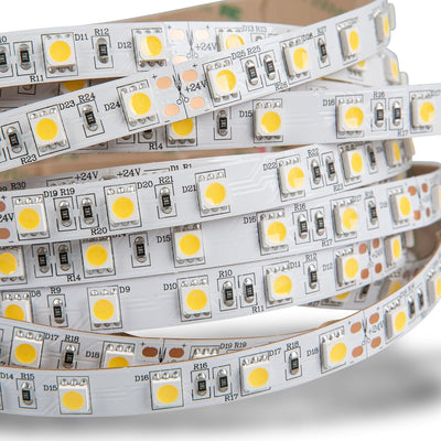 Mextronic LED Streifen LED Band LED Strip 5050 Kaltweiss (6000k) 72W 500CM 24V IP20