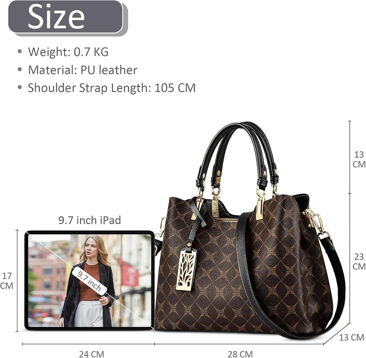 DIRRONA Damen Handtasche Mittel Schultertasche Casual Umhängetasche PU Leder Tasche Shopper Party To