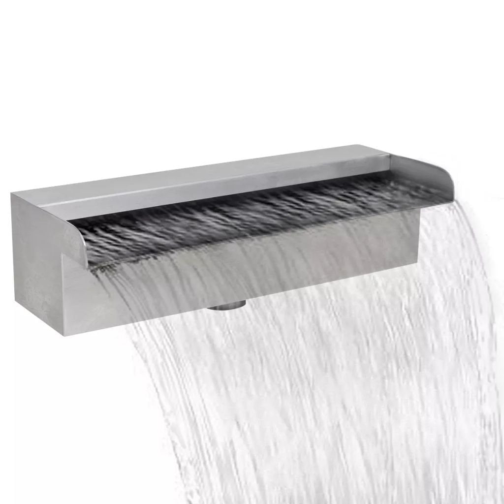 yorten Rechteckige Wasserfall Wasserfont?ne Dekorativ Pool-Font?ne aus Edelstahl 30 x 11,5 x 8 cm (B