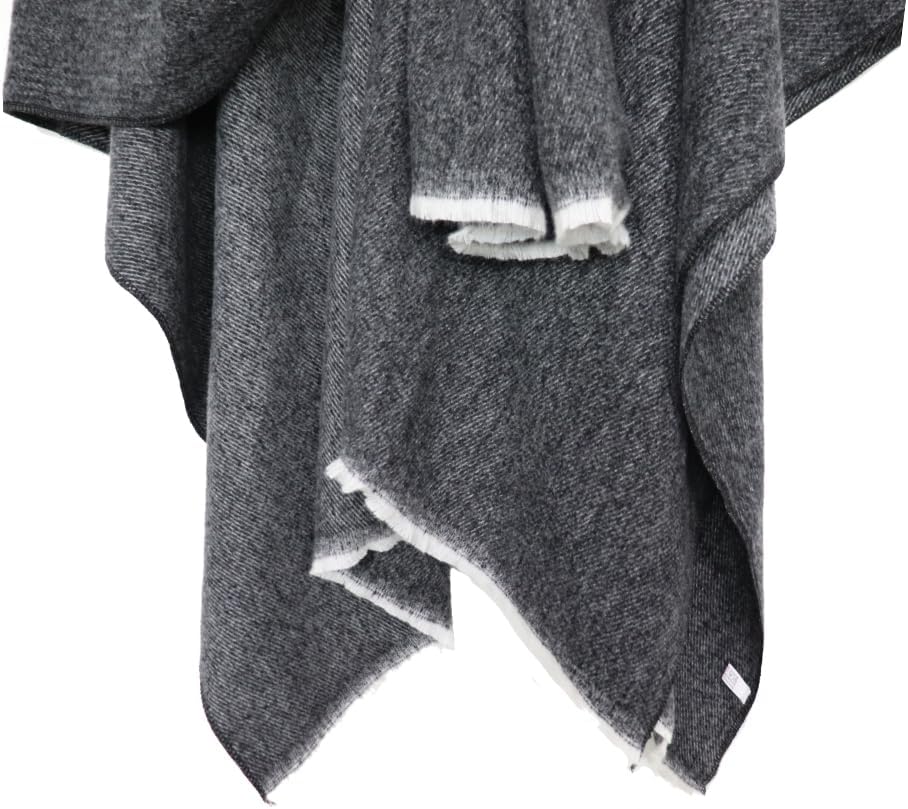 Shmily Girl Poncho Damen Strick Reversibel Cape Decke Elegant Warme Schultertuch Gestrickter Schal M
