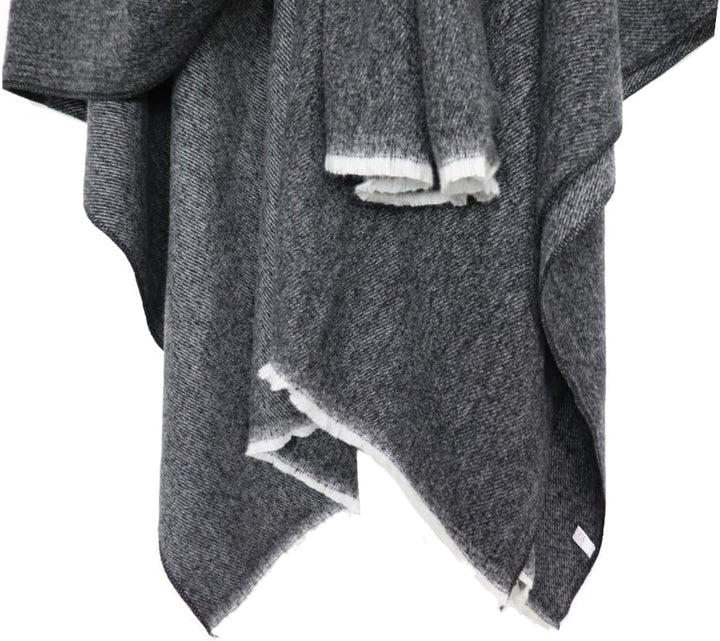 Shmily Girl Poncho Damen Strick Reversibel Cape Decke Elegant Warme Schultertuch Gestrickter Schal M