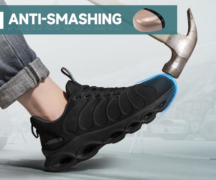 LARNMERN Sicherheitsschuhe Herren Leicht Arbeitsschuhe Stahlkappe Arbeitsturnschuhe Bequem Atmungsak