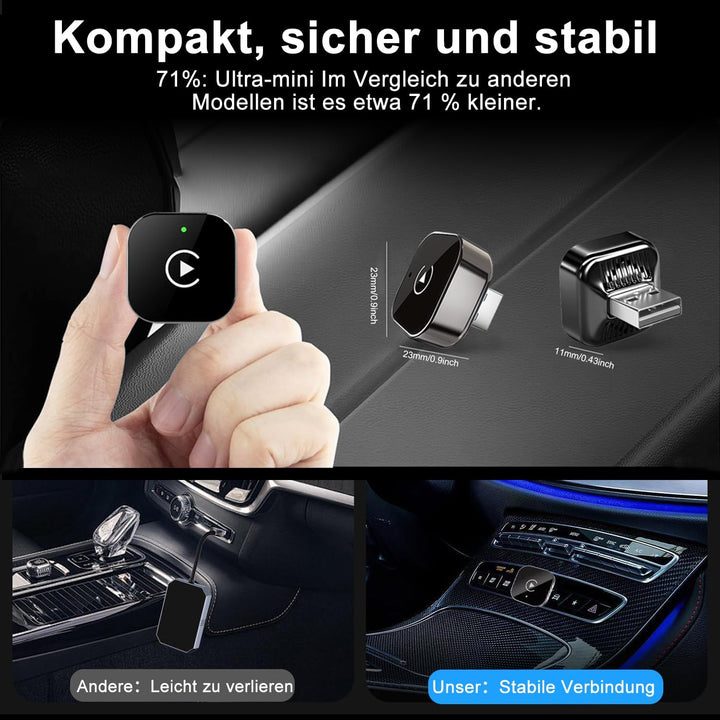 Wireless CarPlay Adapter für Apple iPhone & Android, 2026 Upgrade von Wired auf Wireless–Plug & Play