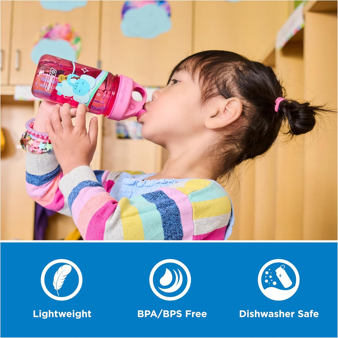 Nalgene Kinder Sustain Grip-N-Gulp Wasserflaschen aus 50% Kunststoffabfällen, auslaufsicherer Schnab