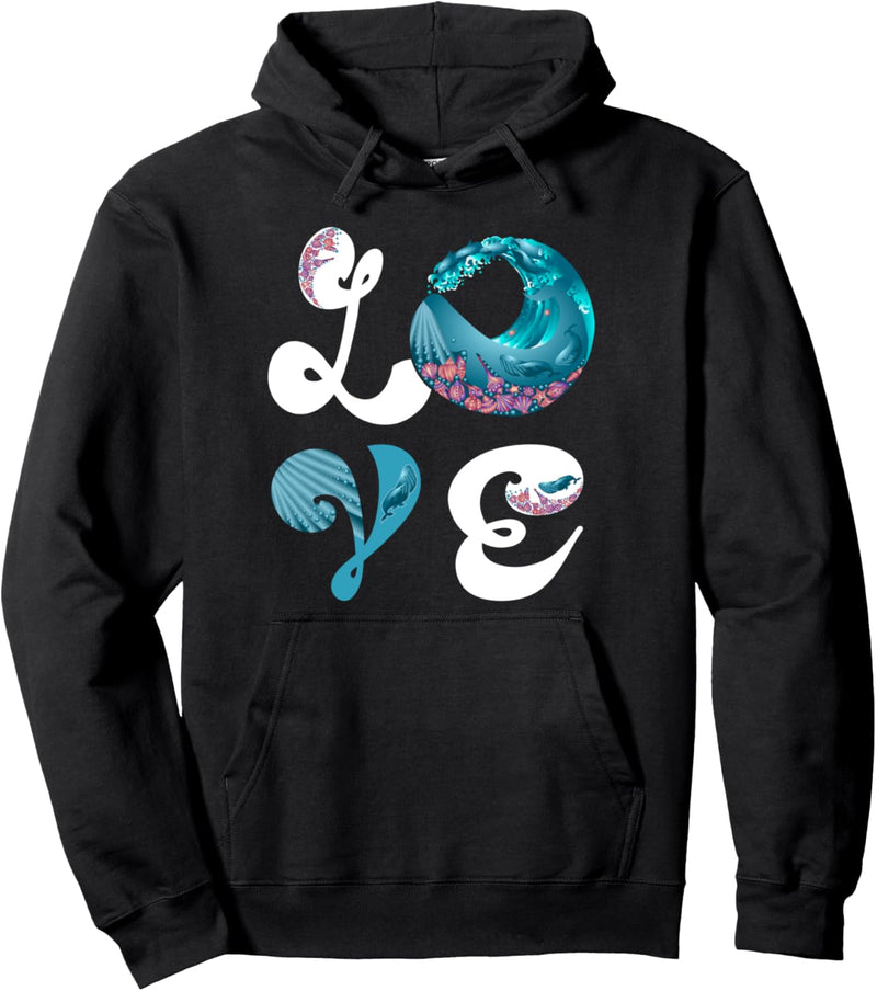 Cute Love whale watching Pullover Hoodie