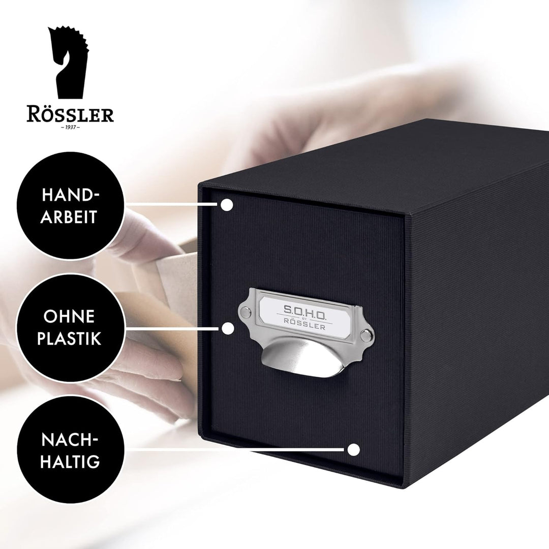 Rössler 1327452700 - S.O.H.O. Aufbewahrungs CD-Schubladenbox, mit beschriftbarem Einsteckschild und