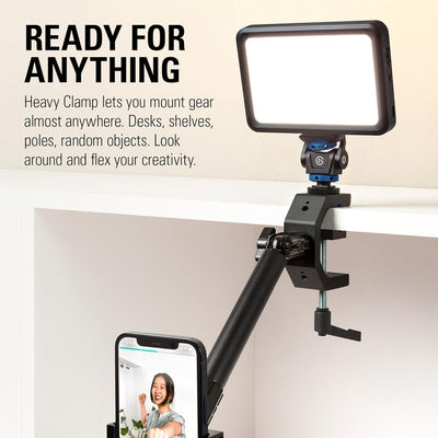 Elgato Heavy Clamp – Profi-Halterung mit Kugelgelenkkopf und Vier ¼-Gewinden, ultrasicher und robust