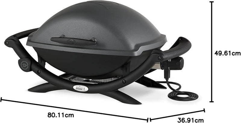 Weber Q2400 Elektrogrill, 55 x 39 cm, Dunkelgrau, Single