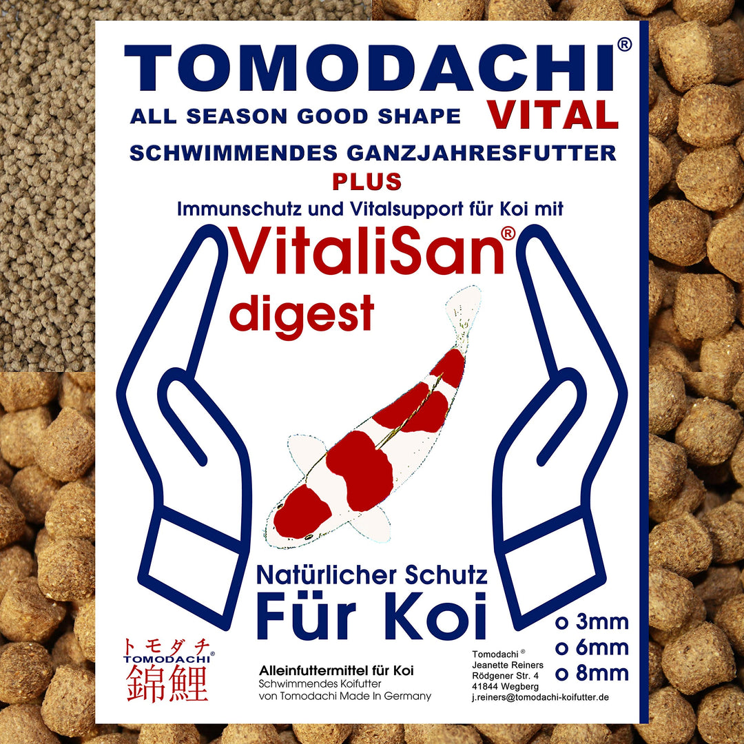 Tomodachi Koifutter, Schwimmfutter, Vitalfutter für Koi mit Monoglyceriden für Koigesundheit, Immuns