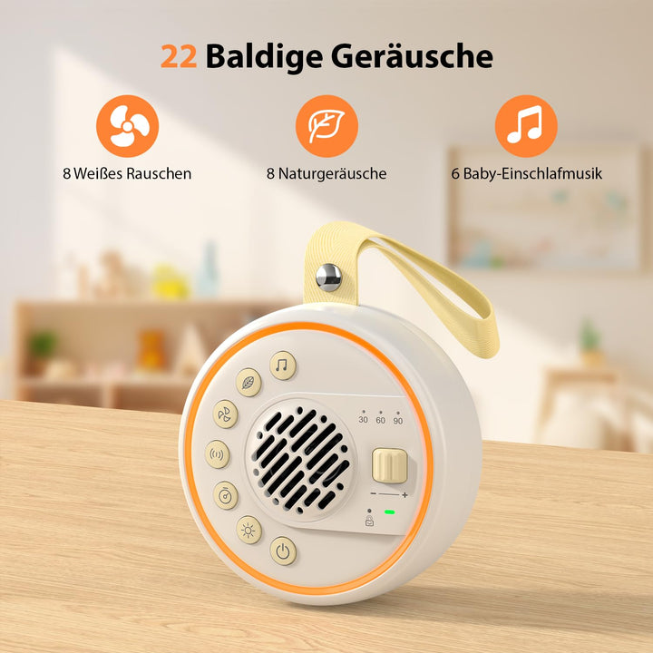 Lemnoi White Noise Machine Tragbare Einschlafhilfe Babys Geräuschmaschine Weisses Rauschen mit 22 Be