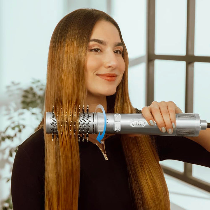 Cecotec 6-in-1 Keramikbürste, 6-in-1, Gyro, Leistung 1100 W, 6 Köpfe, automatische Locke, 360-Grad-K