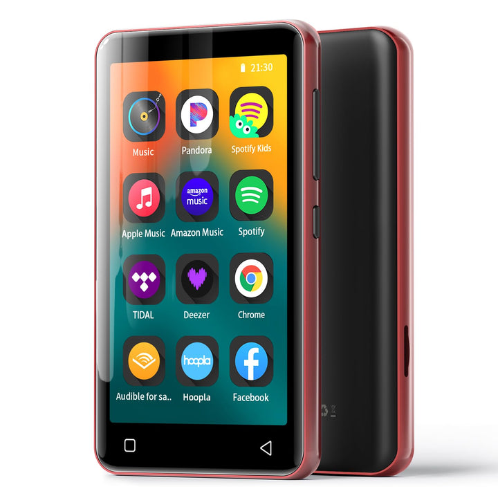 MP4 MP3-Player mit Bluetooth und WLAN, 4"-Voll-Touchscreen, mit Spotify, Android-Streaming-Musikplay