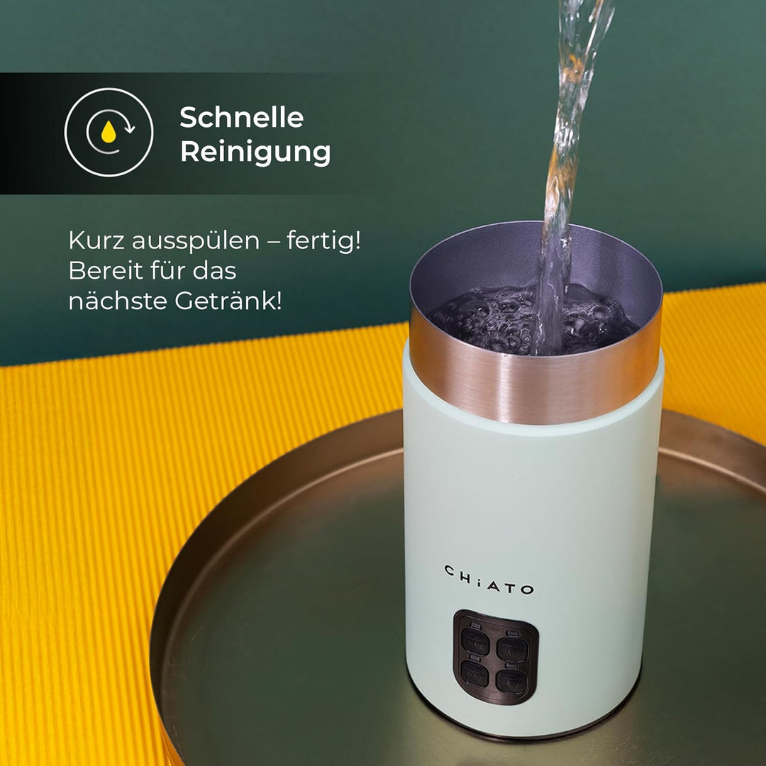 milkPLAY Milchaufschäumer Elektrisch & Milchschäumer - 4- in-1 Milk Frother, Milchkocher & Milchwärm