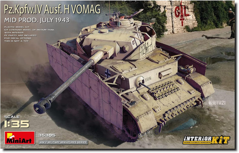 MiniArt MIN35305 1:35-Pz.Kpfw.IV AUSF H Vomag Mid Prod (Int Kit) Massstab Modell