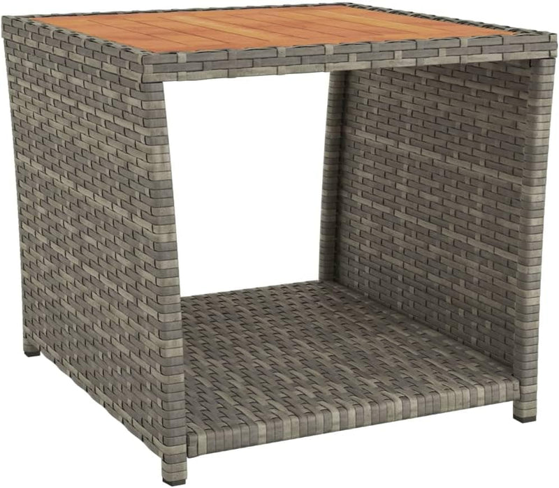 FIRBNUS 45x45x40 cm Garten Beistelltisch mit Holzplatte Couchtisch Balkontisch Terrassentisch Garten