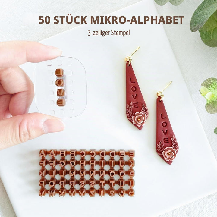 Keoker Zahlen- und Buchstabenstempel für Ton - Polymer Clay Stempel, tolle Arbeit mit Tonschneidern,