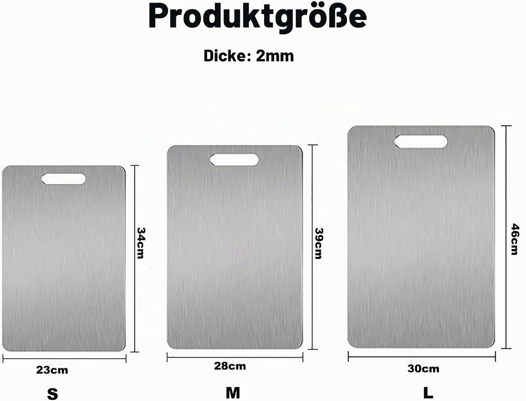 Nitoope 1 Stück Schneidebrett, Titan schneidebrett, Schneidebrett Edelstahl, Cutting Board, Schneide
