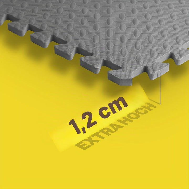 Schutzmatten 52 cm x 52 cm - Extradick 1,2 cm - Set - Gymnastikmatte Bodenschutzmatte Puzzlematte -