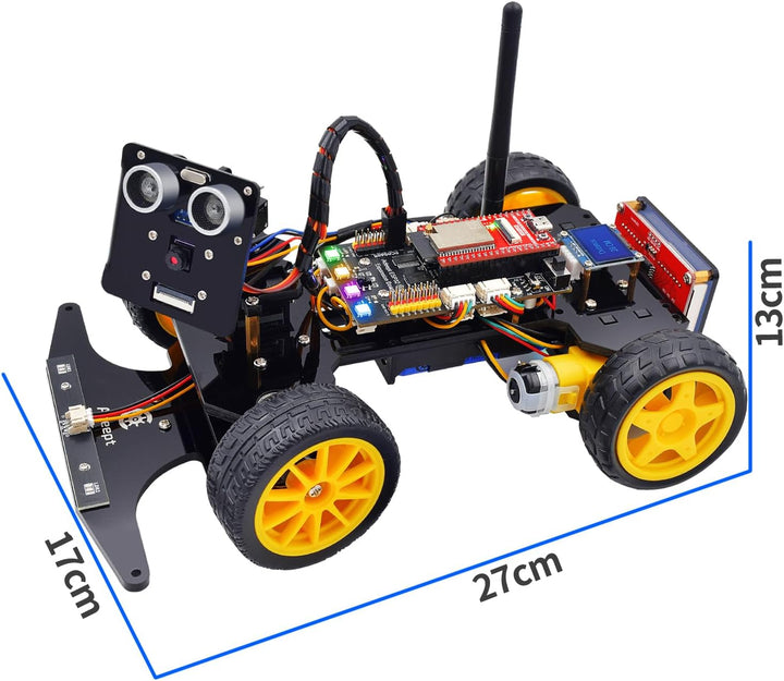 Adeept Smart Car Kit for ESP32-WROVER(Compatible with Arduino IDE), Line Tracking, Obstacle Avoidanc