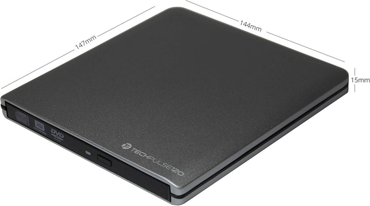 techPulse120 USB 3.0 & Type C externer CD & DVD Brenner Writer Burner Superdrive Laufwerk tragbares