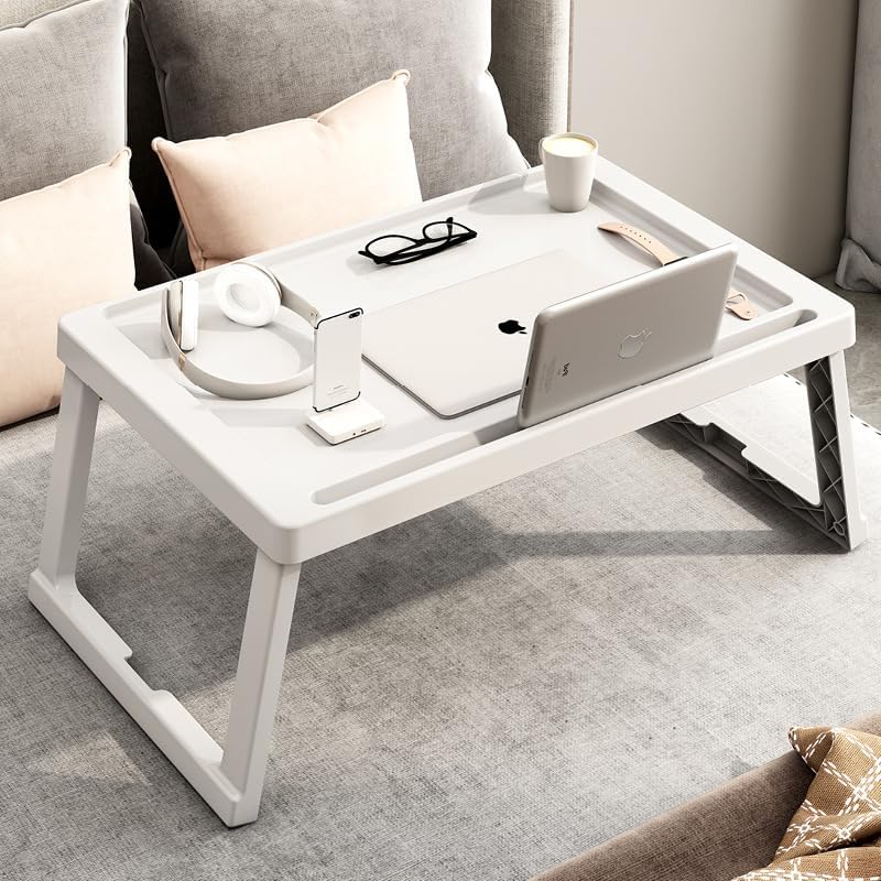 Betttablett Klappbar, Frühstück-Tablett für Bett &amp; Sofa (54x35,5cm) | Leichter Kunststoff, für Schla