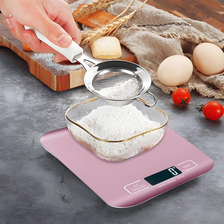 Küchenwaage Digital, 10kg/1g Waage Küchenwaage, USB Wiederaufladbare Digital Küchenwage mit Led Disp