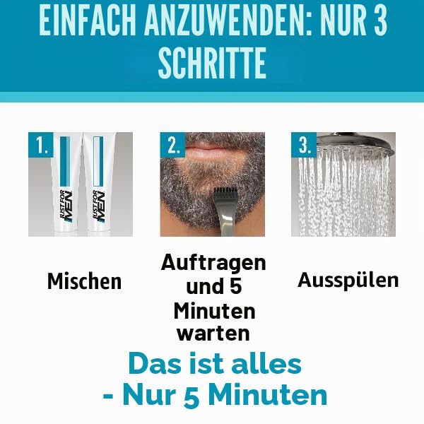 Just For Men Farbgel für Bart und Schnurrbart, natürliches Aussehen, lange Haltbarkeit, Dunkelbraun,