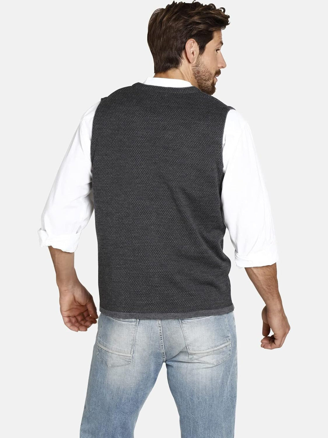Jan Vanderstorm Herren Strickweste Tane, XL Grau