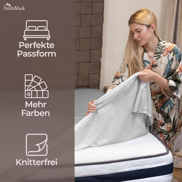 GREEN MARK Textilien 2er Pack Klassische Bettlaken Betttuch Laken Leintuch Haustuch 100% Baumwolle o