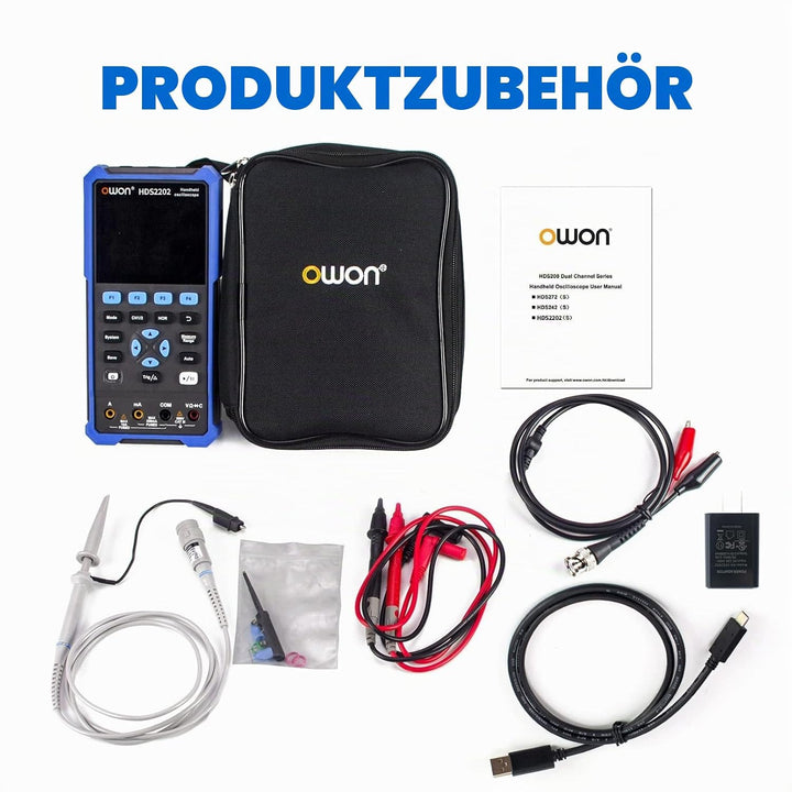 OWON HDS2202 Handheld Oszilloskop,20000 Counts Digitalmultimeter, Digitales Oszilloskop tragbar 2 in