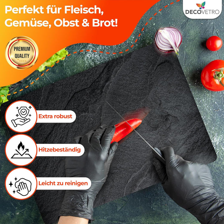 Decovetro® Schneidebrett Glas | 40 x 30 cm | Glass Cutting Board | Hygienisches und robustes Glassch