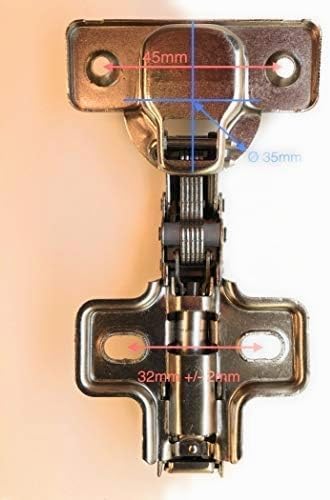 8er-Set Scharniere (neu) mit Softclose für Besta mit 8 Scharniere und 32 Schrauben