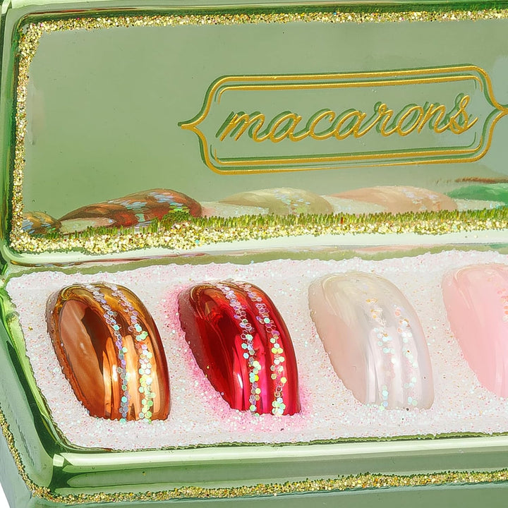 SIKORA Macaron Box besondere Weihnachtskugel Glas Christbaumschmuck Deko Figur Weihnachten Anhänger