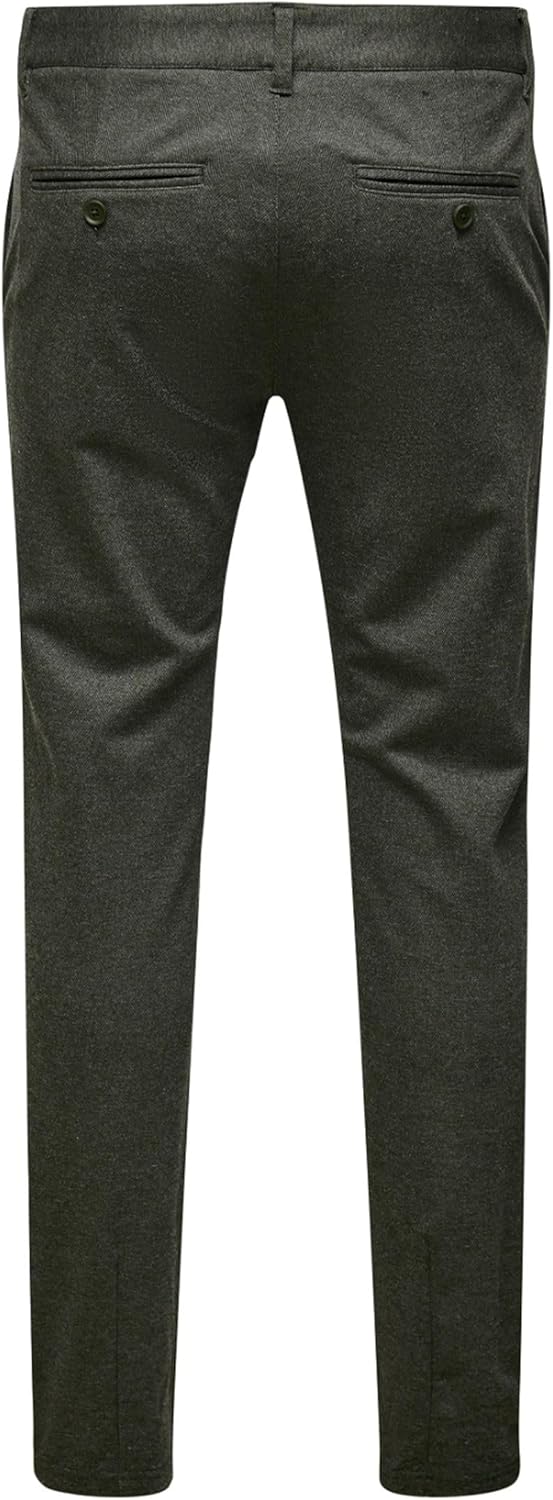 ONLY & SONS Herren Chino Hose ONSMARK 2911 - Slim Fit - Schwarz W28-W38 Stretch 30W / 34L Olive Nigh