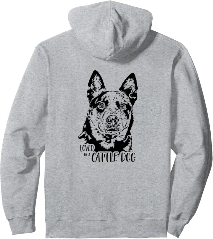 Loved by a Cattle Dog Hunde Spruch Hundespruch Pullover Hoodie