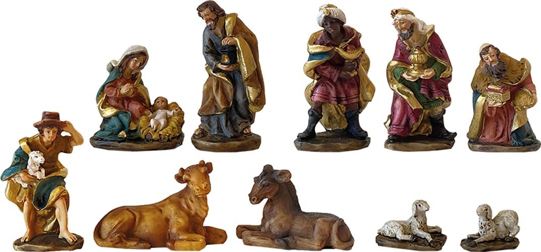 FADEDA 10x Krippenfiguren/Höhe:6 cm/handbemalt/detailgetreue Krippen Figuren - Weihnachten Tisch Dek