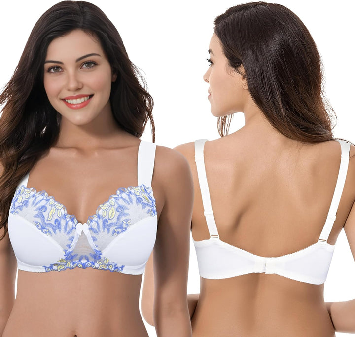 Curve Muse Minimizer Kabellos Ungefütterter BH-x2 | Verstellbare Träger, Haken-Verschluss, Nylon, Mi
