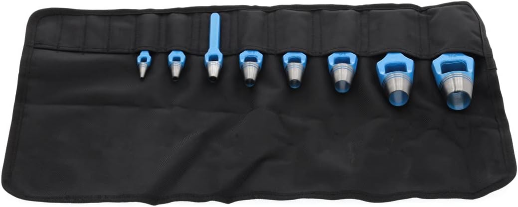 GEDORE Henkellocheisen-Satz, Set 8-teilig, Ø 3 - 25 mm, Gummi Leder Dichtungen Stoff, rund, Stanzeis
