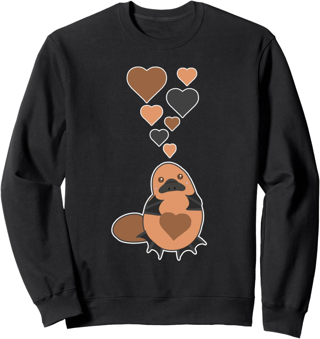 Nettes Schnabeltier mit Herzen Sweatshirt