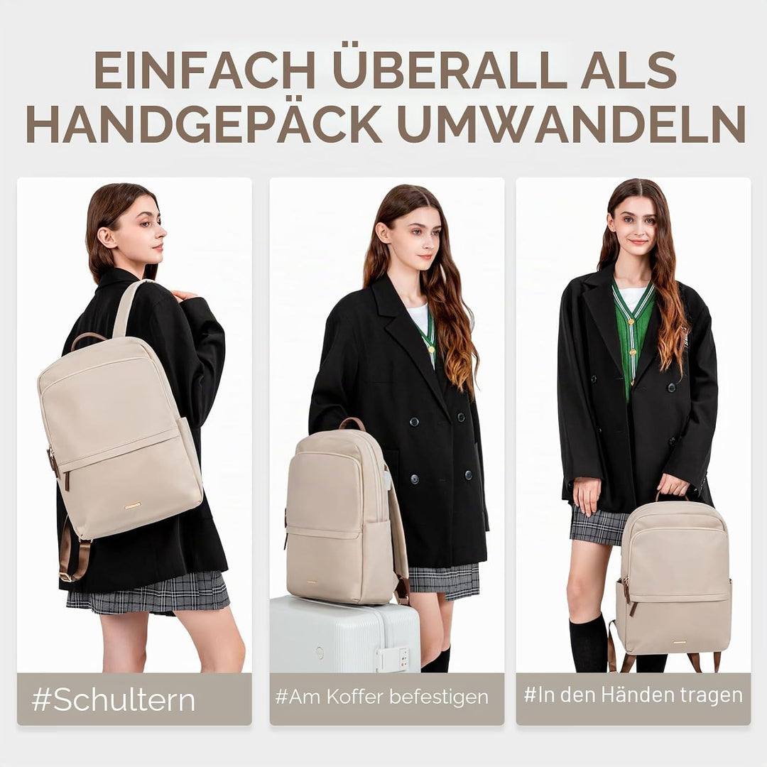 GOLF SUPAGS Laptop-Rucksack Damen, schlanke Computertasche, Arbeit, Reisen, College-Rucksack, Geldbö