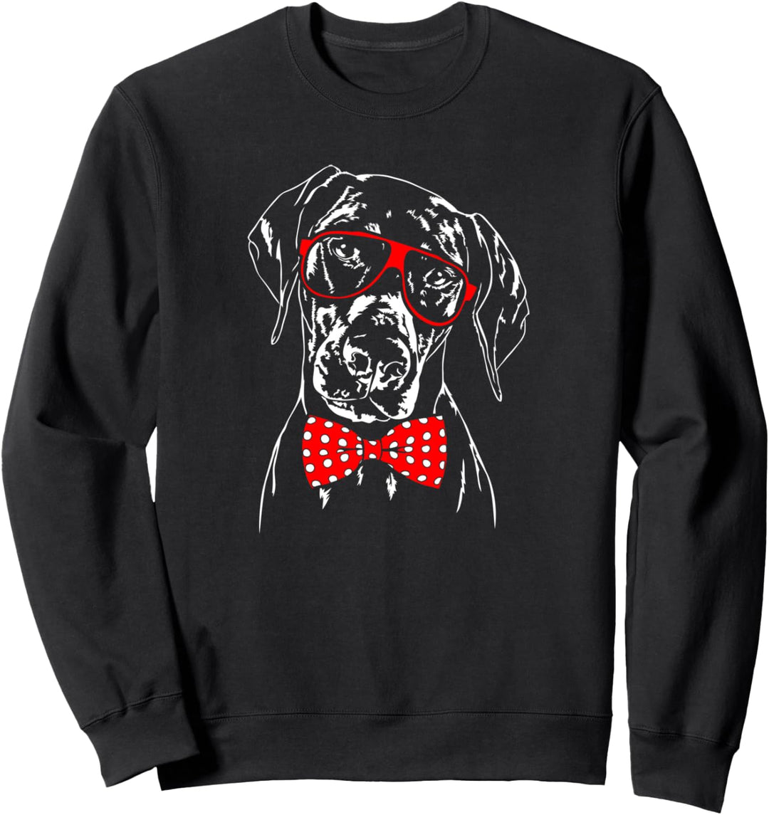 Lustiger Dobermann Brille Hundesport Hund Hunde Sweatshirt