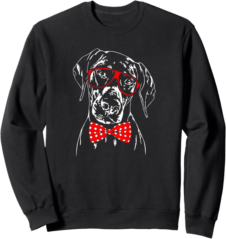 Lustiger Dobermann Brille Hundesport Hund Hunde Sweatshirt